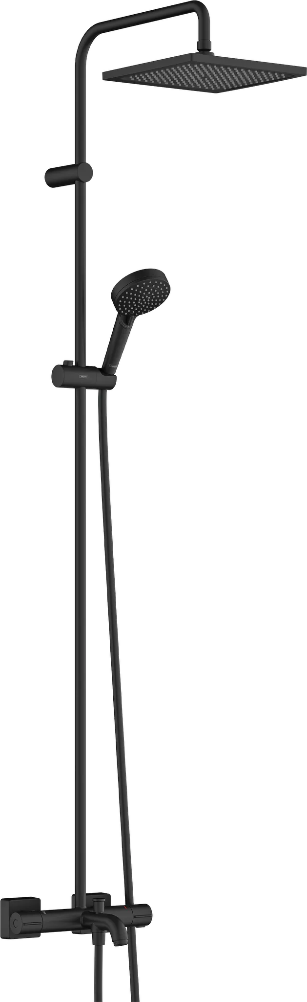 Hansgrohe Vernis Shape Showerpipe 240 1jet mit Wannenthermostat, Mattschwarz Hansgrohe Vernis Shape Showerpipe 240 1jet mit Wannenthermostat, Mattschwarz