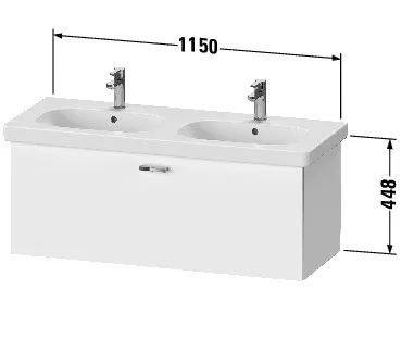 Duravit Waschtischunterschrank wandhängend „XBase“ 115 × 44,8 × 45,8 cm in Eiche Natur