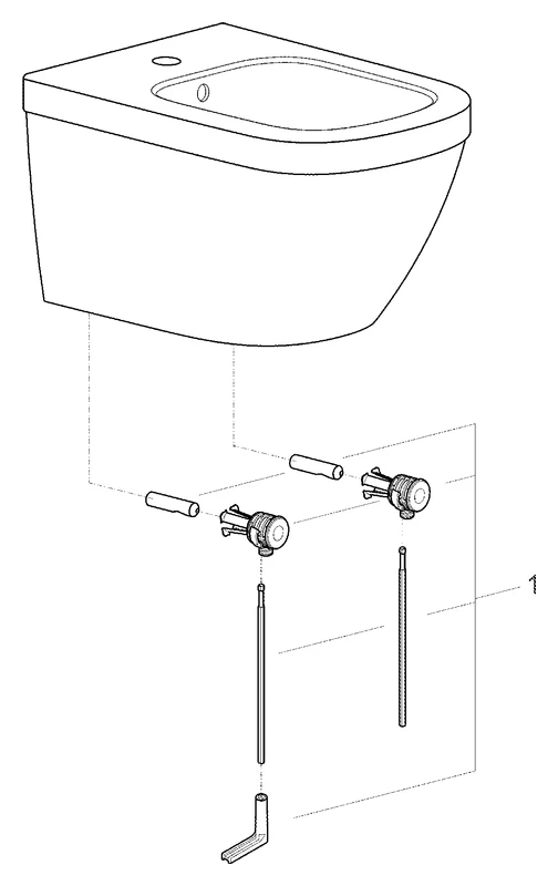 Wandbidet Euro Keramik 39208, 1 Hahnloch, mit Überlauf, aus Sanitärkeramik, alpinweiß