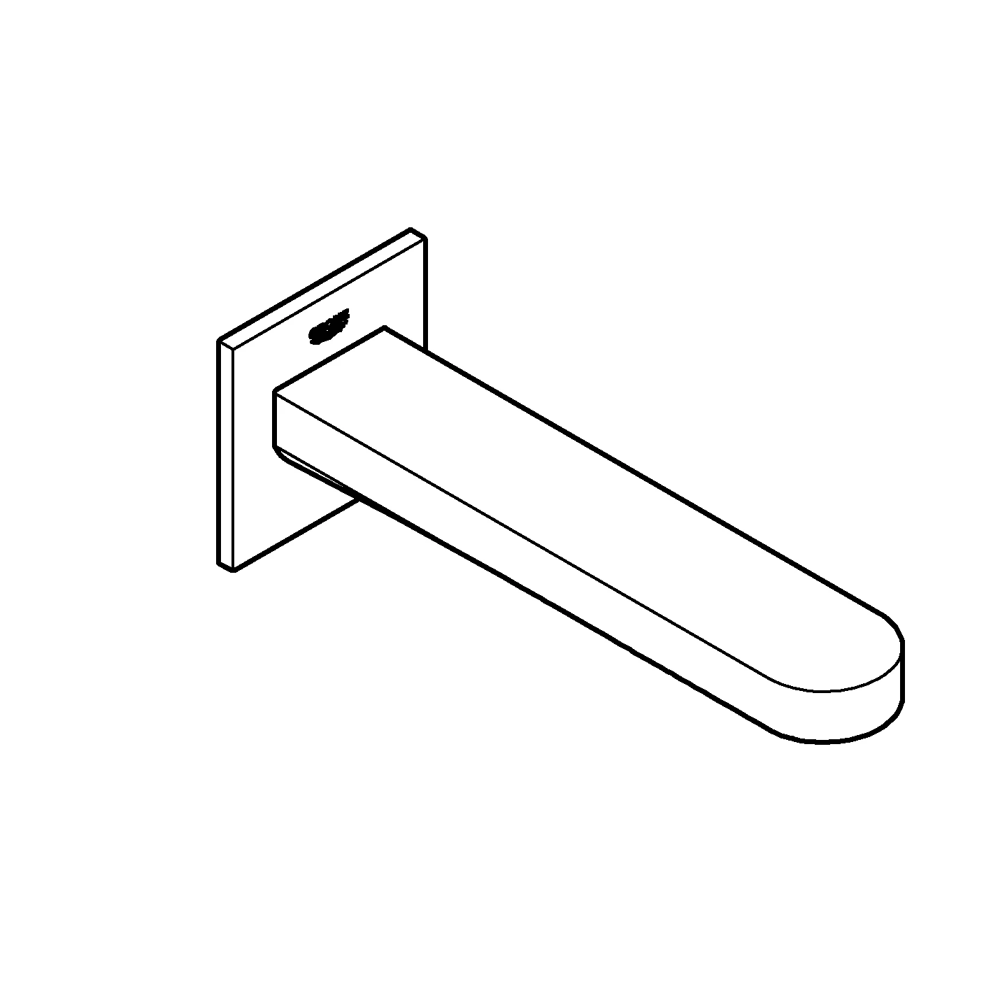 Wanneneinlauf Plus 13404_3, Wandmontage, Ausladung 168 mm, chrom