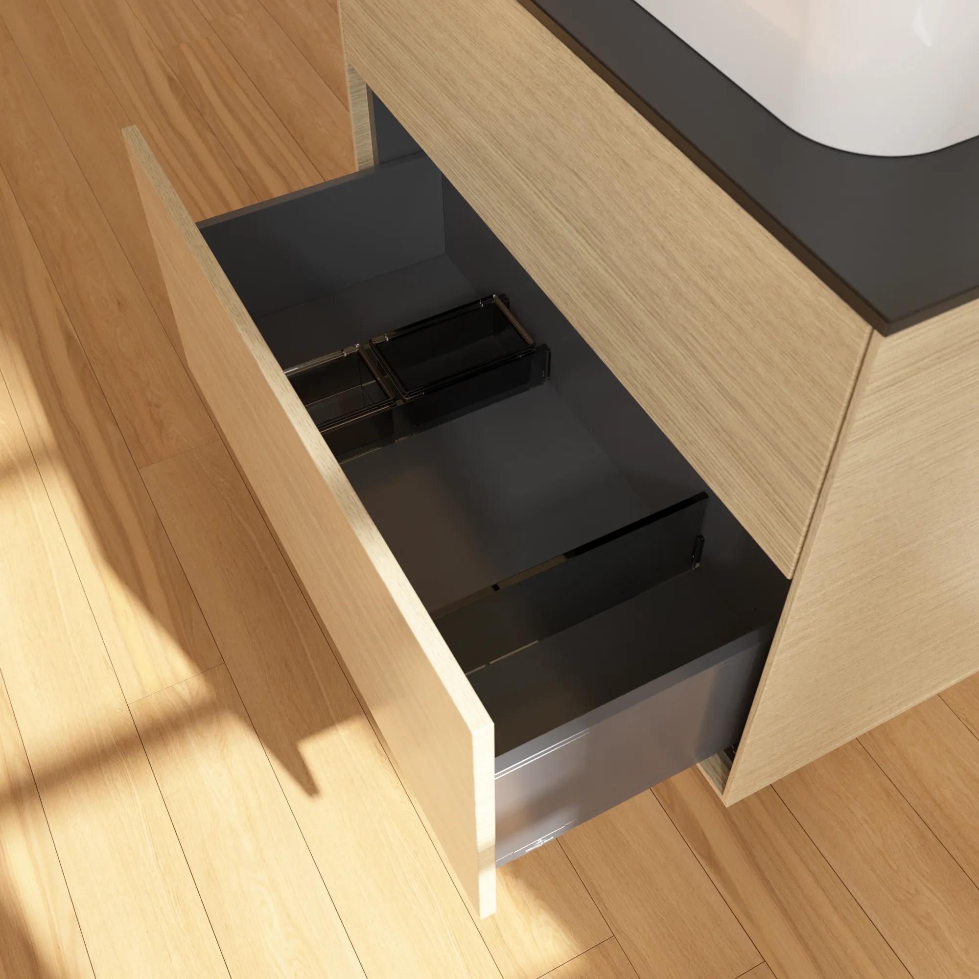 Villeroy & Boch Finion Waschbeckenunterschrank G34, 800 x 603 x 501 mm, mit Beleuchtung, 2 Auszüge Villeroy & Boch Finion Waschbeckenunterschrank G34, 800 x 603 x 501 mm, mit Beleuchtung, 2 Auszüge