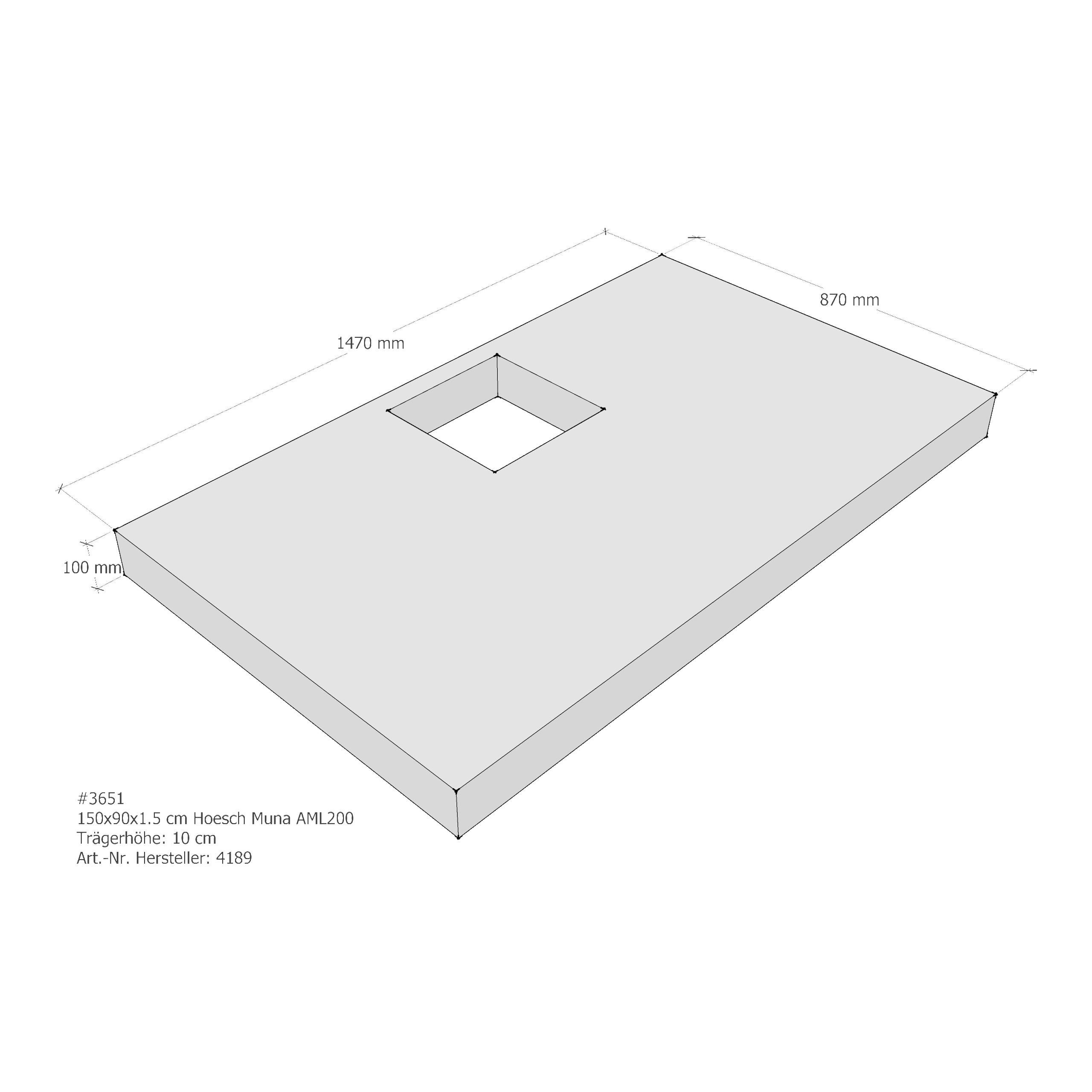 Duschwannenträger für Hoesch Muna 150 × 90 × 1,5 cm Breite: 90 cm / Länge: 150 cm Duschwannenträger für Hoesch Muna 150 × 90 × 1,5 cm Breite: 90 cm / Länge: 150 cm