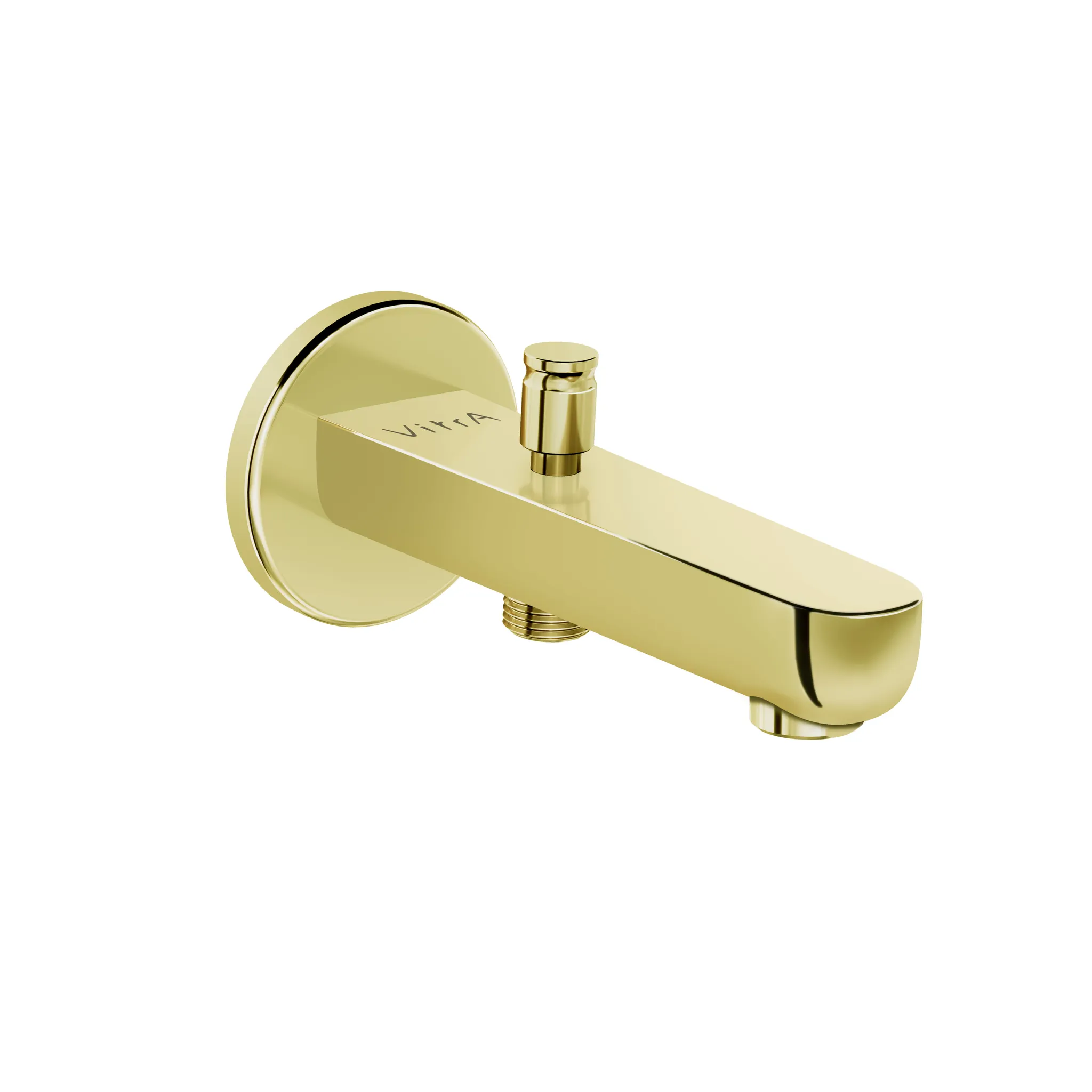 VitrA Flow Soft Wanneneinlauf mit Brauseabgang, Aufputzmontage, Ausladung 16 cm, Gold Soft