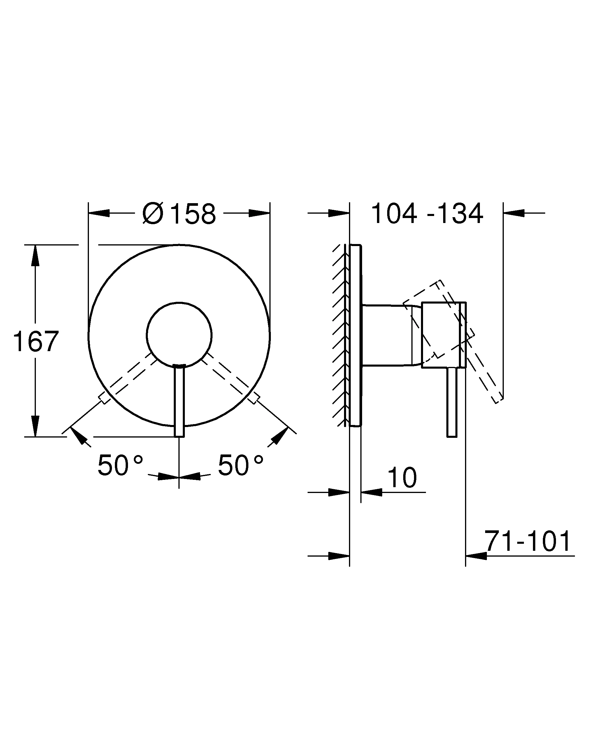 Einhand-Brausebatterie Atrio 24354, Fertigmontageset für Rapido SmartBox, chrom