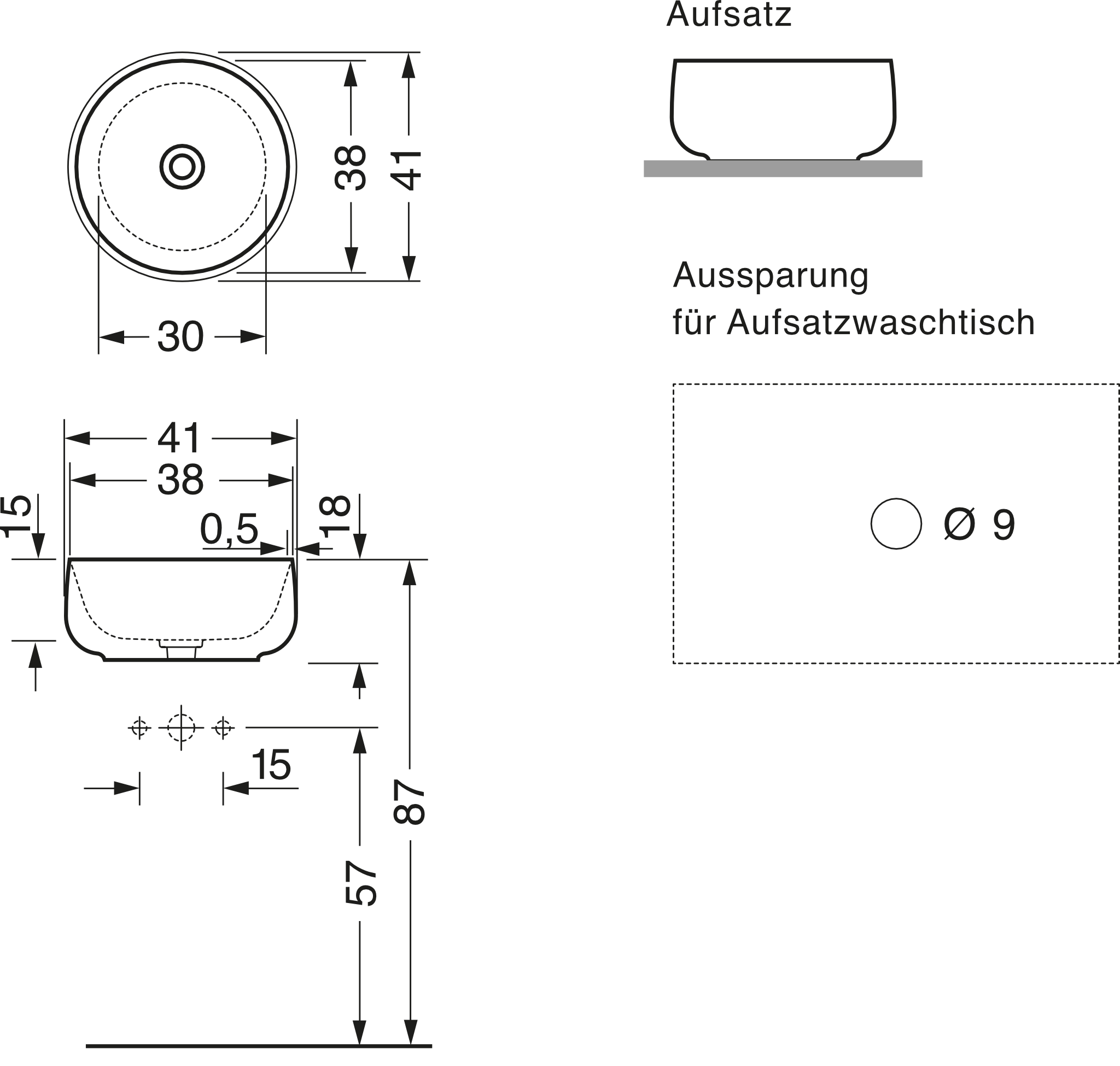repaBAD Aufsatzwaschtisch „Seed“ ⌀ 410 mm in Weiß repaBAD Aufsatzwaschtisch „Seed“ ⌀ 410 mm in Weiß