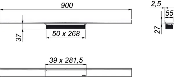 Duschrinne CeraWall Select Edelstahl poliert, 900 mm