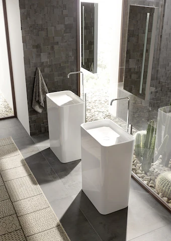 Freistehender Waschtisch „BetteArt Monolith“ 60 × 40 × 90 cm in Beige Freistehender Waschtisch „BetteArt Monolith“ 60 × 40 × 90 cm in Beige