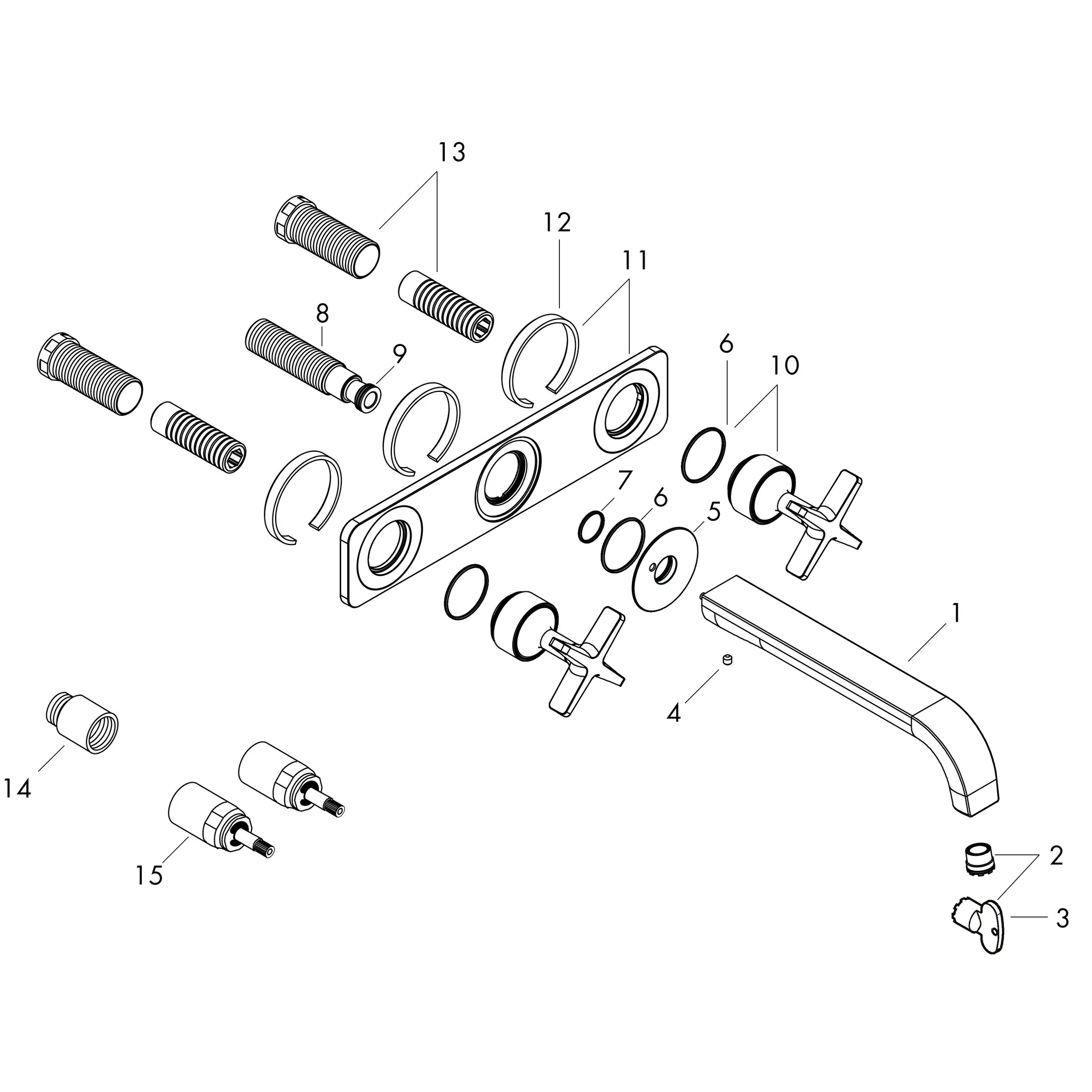 Hansgrohe AXOR Citterio E 3-Loch Waschtischarmatur Unterputz, Chrom Hansgrohe AXOR Citterio E 3-Loch Waschtischarmatur Unterputz, Chrom