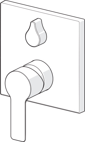 HA Einhebelmischer Fertigmontageset für Wanne/Brause HANSALIGNA 8385 Rosette eckig Chrom