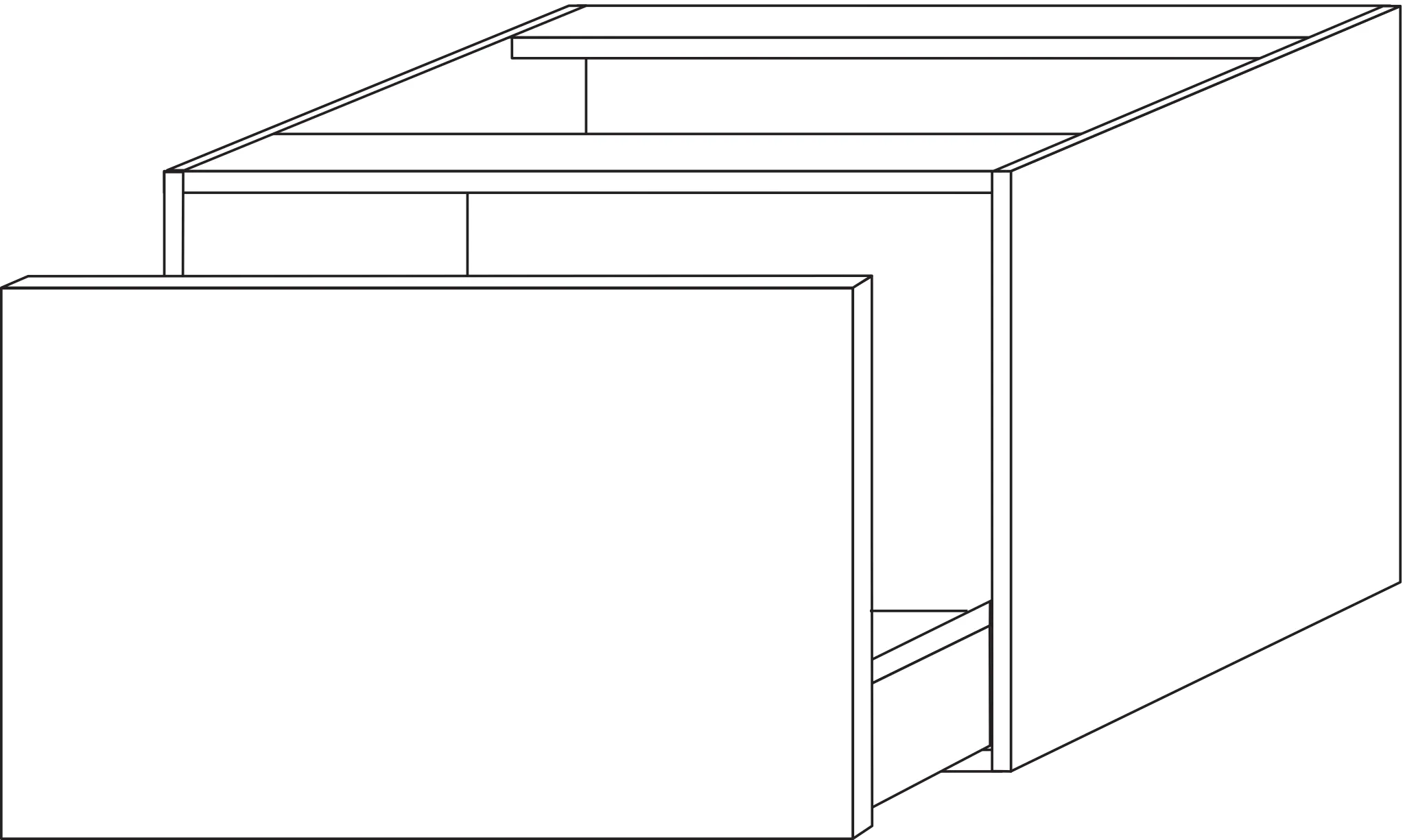 Anbau-/Solitärschrank mit Auszug 2morrow (L2231) 340x500x520 Weiß-Matt