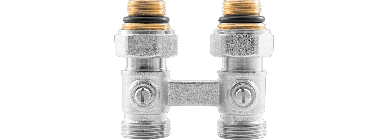 ASW HG-TEC Zweirohr-Hahnblock Durchgangsform ½" Messing vernickelt ASW HG-TEC Zweirohr-Hahnblock Durchgangsform ½" Messing vernickelt