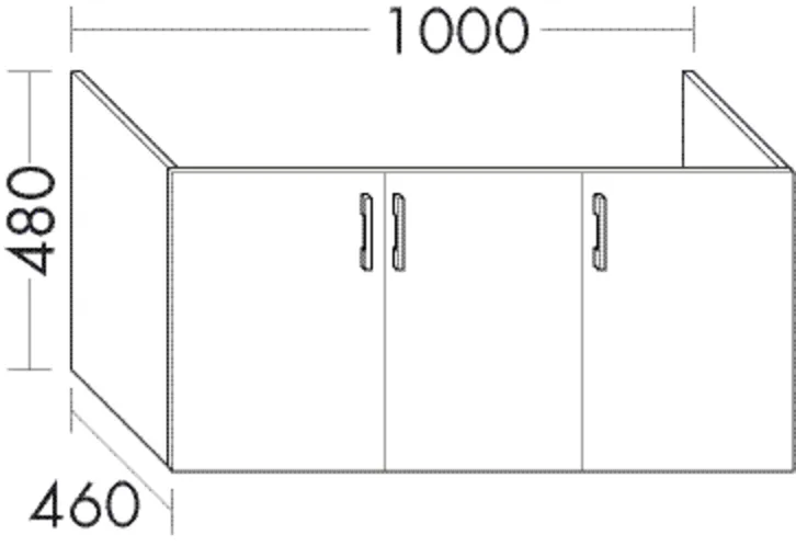 Burgbad Waschtischunterschrank Sys30, 1000 mm breit, 480 mm hoch, 460 mm tief, 3 Türen, 1 feste Mittelseite Burgbad Waschtischunterschrank Sys30, 1000 mm breit, 480 mm hoch, 460 mm tief, 3 Türen, 1 feste Mittelseite