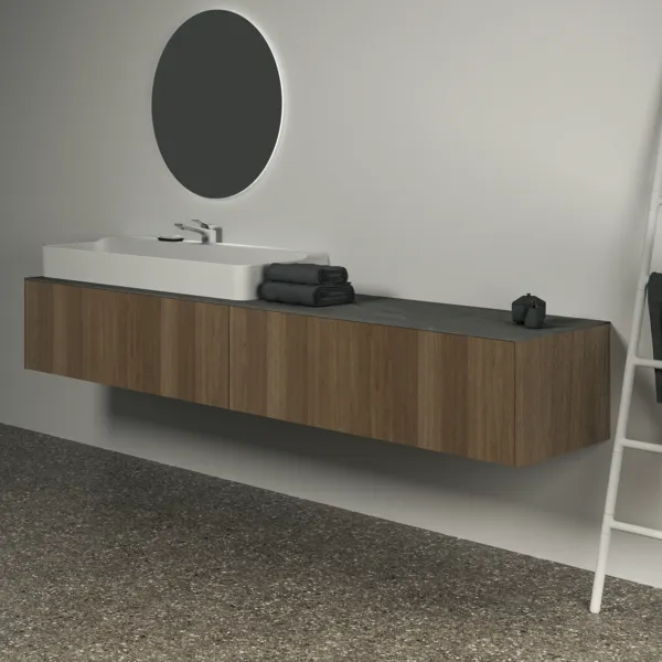 Ideal Standard Waschtischunterschrank „Conca“ 238,5 × 36 × 50,5 cm Walnuss dunkel Furnier Ideal Standard Waschtischunterschrank „Conca“ 238,5 × 36 × 50,5 cm Walnuss dunkel Furnier