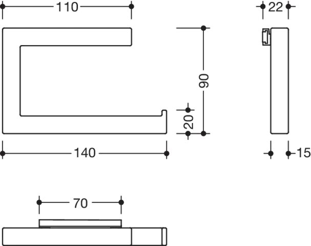 WC-Papierhalter Sys 900 Q, klappbar, plvb weiß tiefmatt WC-Papierhalter Sys 900 Q, klappbar, plvb weiß tiefmatt