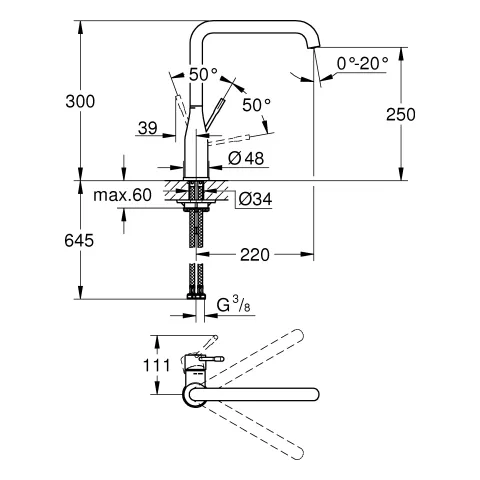 Grohe Essence Einhand-Spültischbatterie 30505, chrom Grohe Essence Einhand-Spültischbatterie 30505, chrom