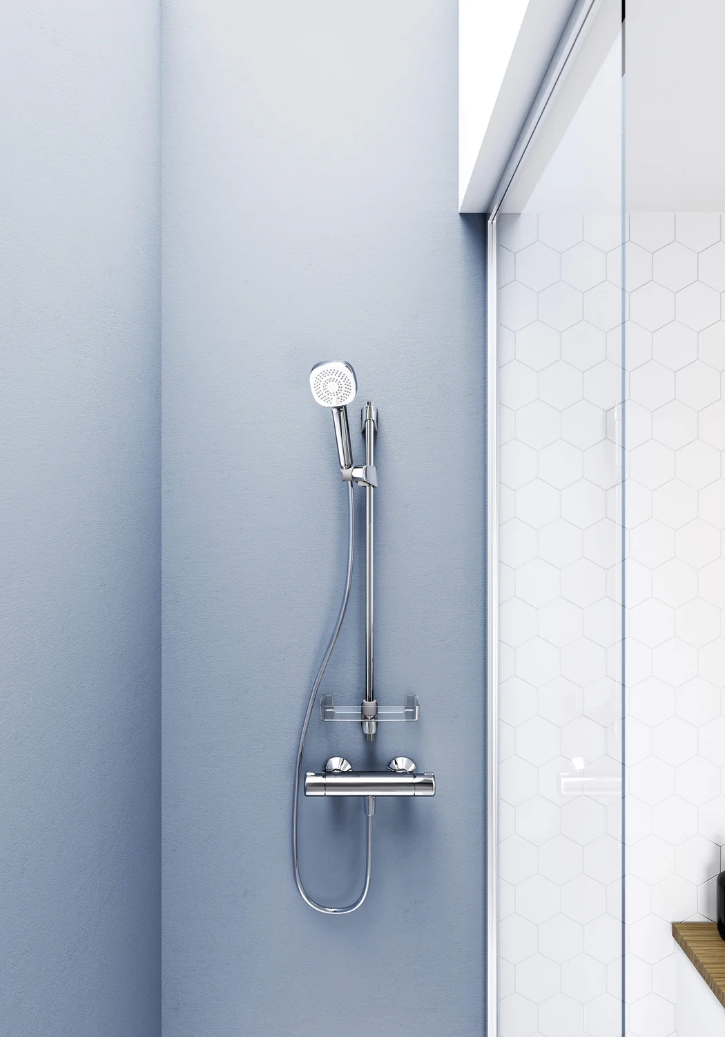HansaBASICJET Style Wandstangen-Brausenset 4477 3-strahlig Chrom HansaBASICJET Style Wandstangen-Brausenset 4477 3-strahlig Chrom