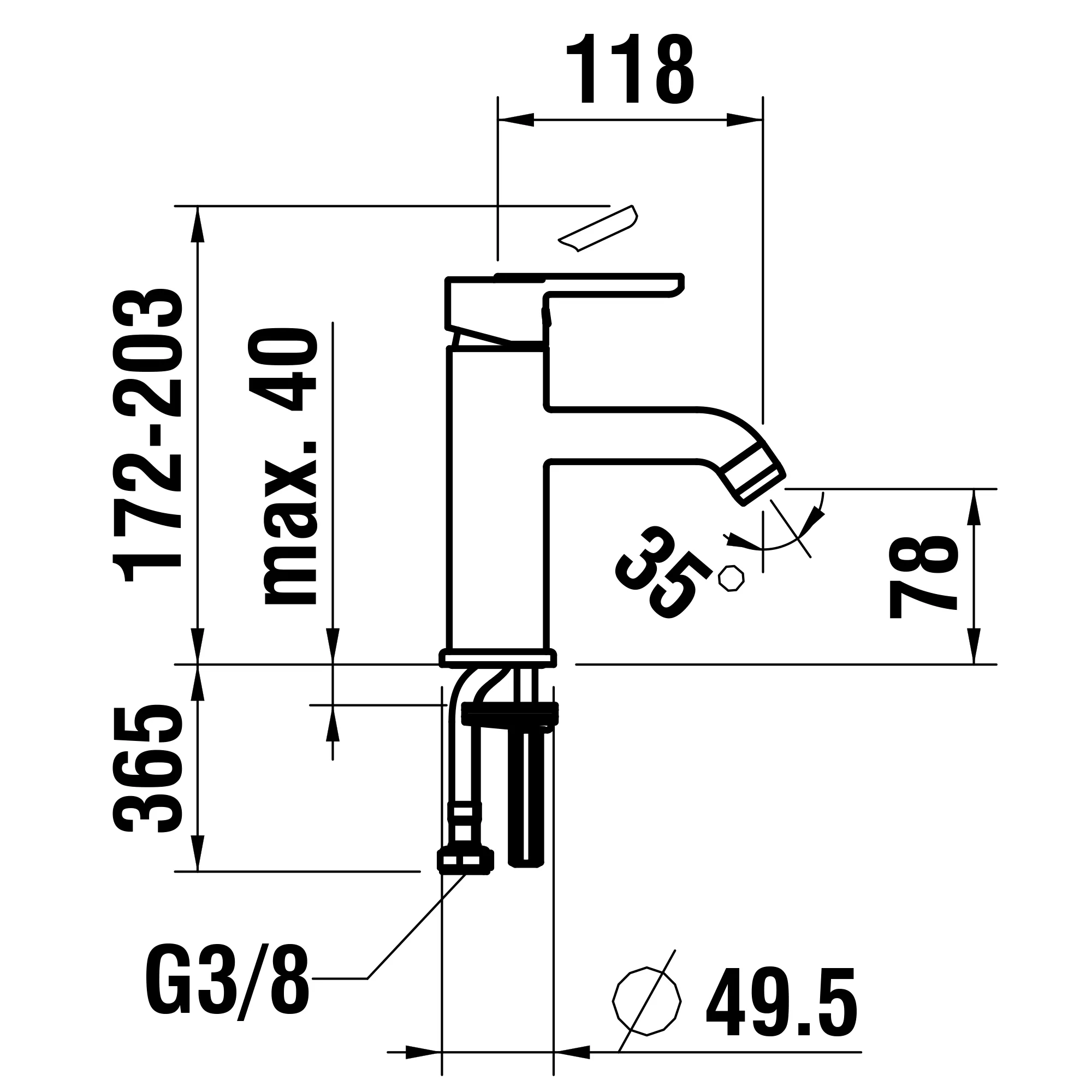 Laufen Einhebel-Waschtischmischer Lua Eco+ Ausladung 118 mm Festauslauf Eco+ chrom Laufen Einhebel-Waschtischmischer Lua Eco+ Ausladung 118 mm Festauslauf Eco+ chrom