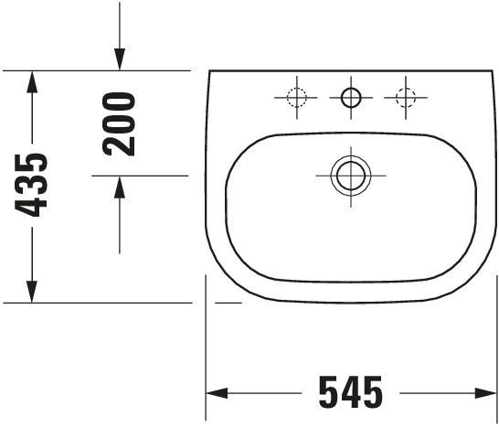 Einbauwaschtisch „D-Code“, Form rechteckig 54,5 × 43,5 cm 