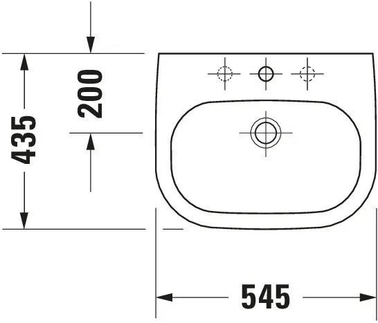 Einbauwaschtisch „D-Code“, Form rechteckig 54,5 × 43,5 cm Einbauwaschtisch „D-Code“, Form rechteckig 54,5 × 43,5 cm