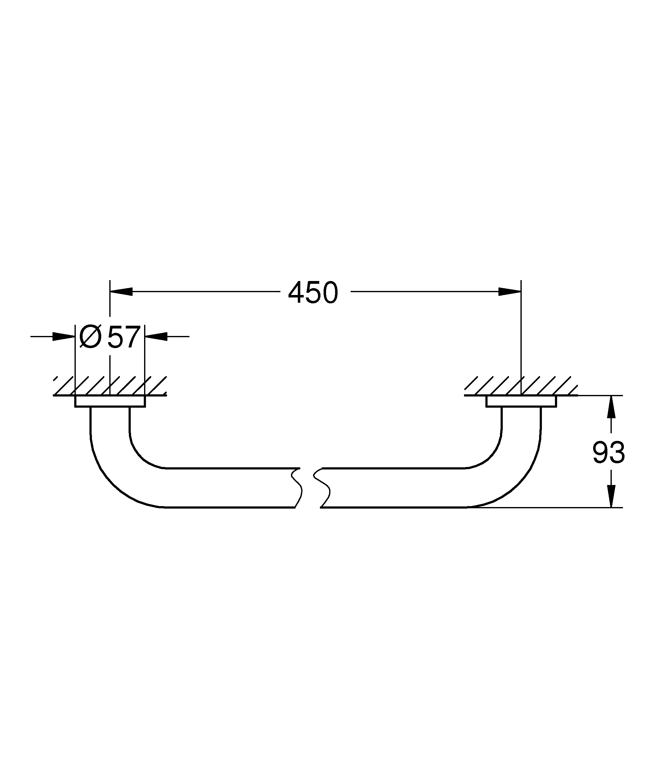 Wannengriff Essentials 40793_1, 507 mm, chrom