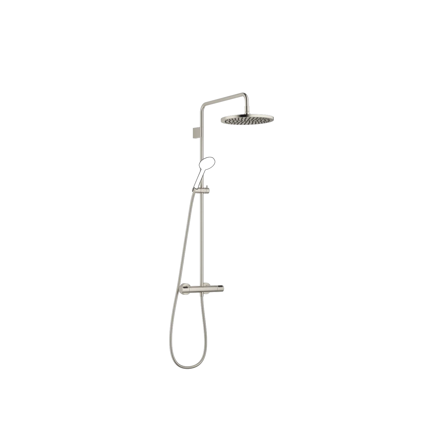 Dornbracht Showerpipe SERIENSPEZIFISCH Platin gebürstet, 300 mm Regenbrause, 982 mm Höhe bis Unterkante Brause