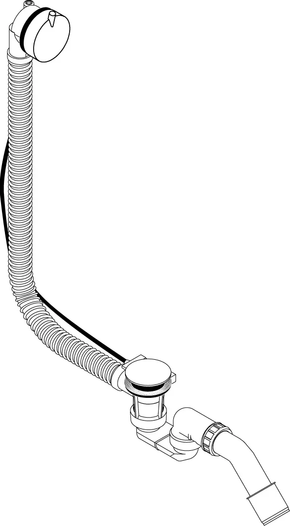 Ab-u.Überlaufgarnitur Flexaplus S Komplettset chrom flex.Überlaufschlauch