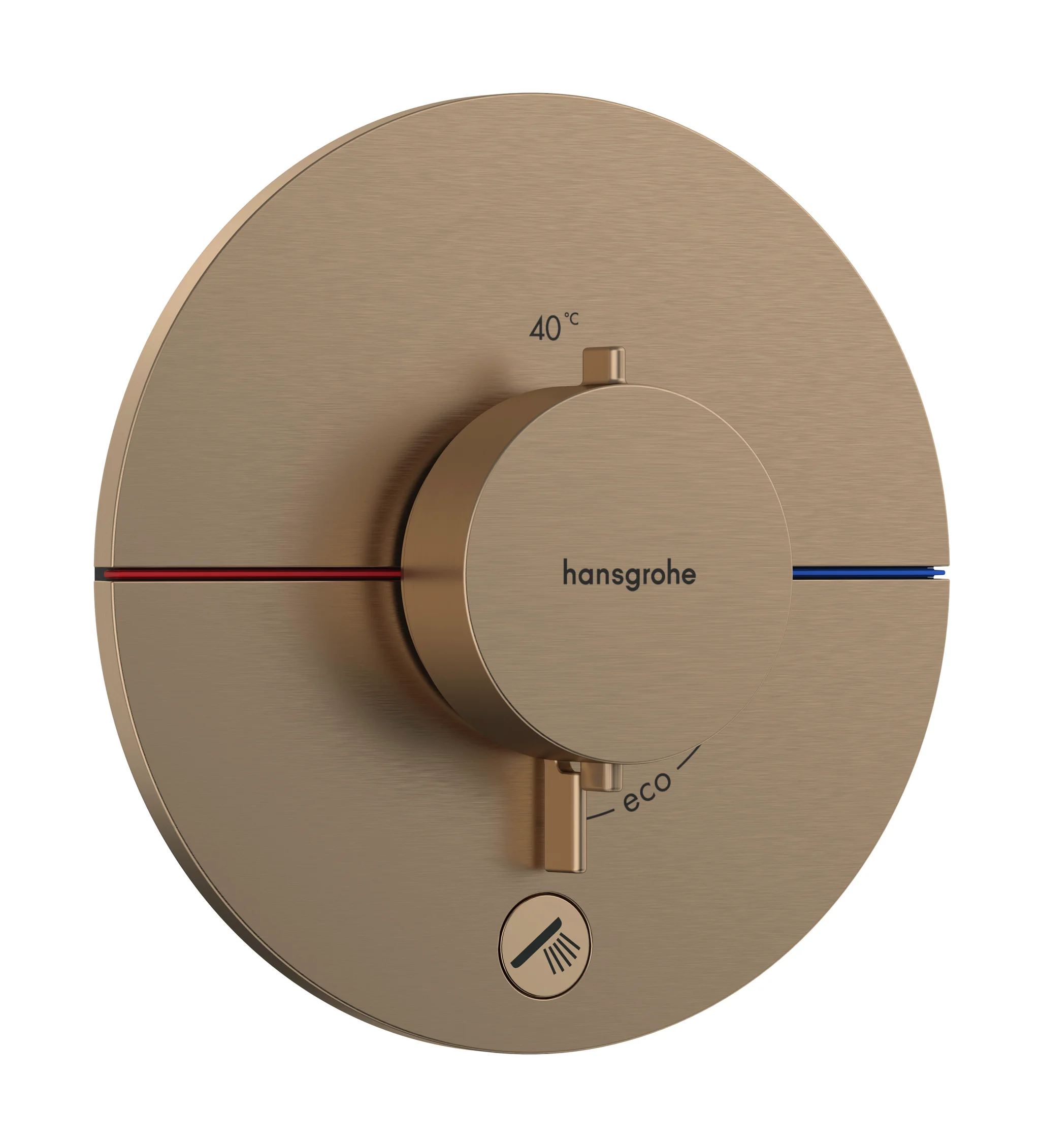 Hansgrohe ShowerSelect Comfort S Thermostat Unterputz, Brushed Bronze, 1 Verbraucher + zusätzlicher Abgang, flache Rosette, einfache Installation