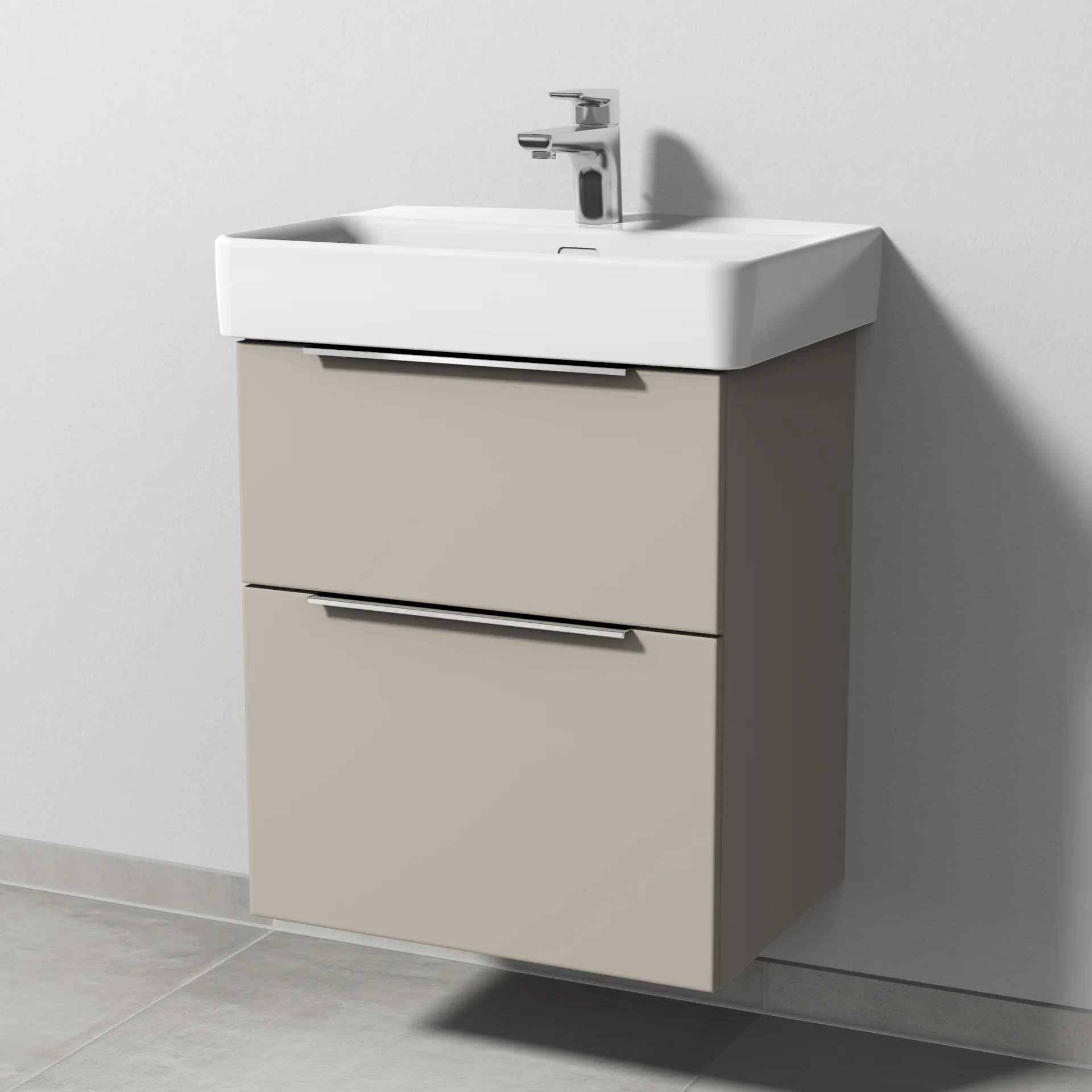 Sanipa Waschtischunterschrank „3way“ passend zu Keramik-Waschtische Pro S von 500 × 593 × 362 mm in Kaschmir (matt)