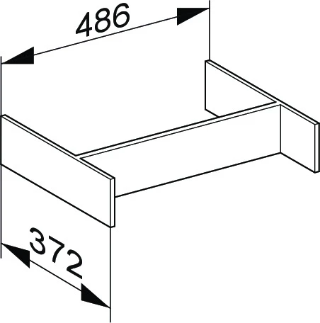 Edition 400 Inneneinteilung f. Frontauszug Größe L 486 x 80 x 372 mm