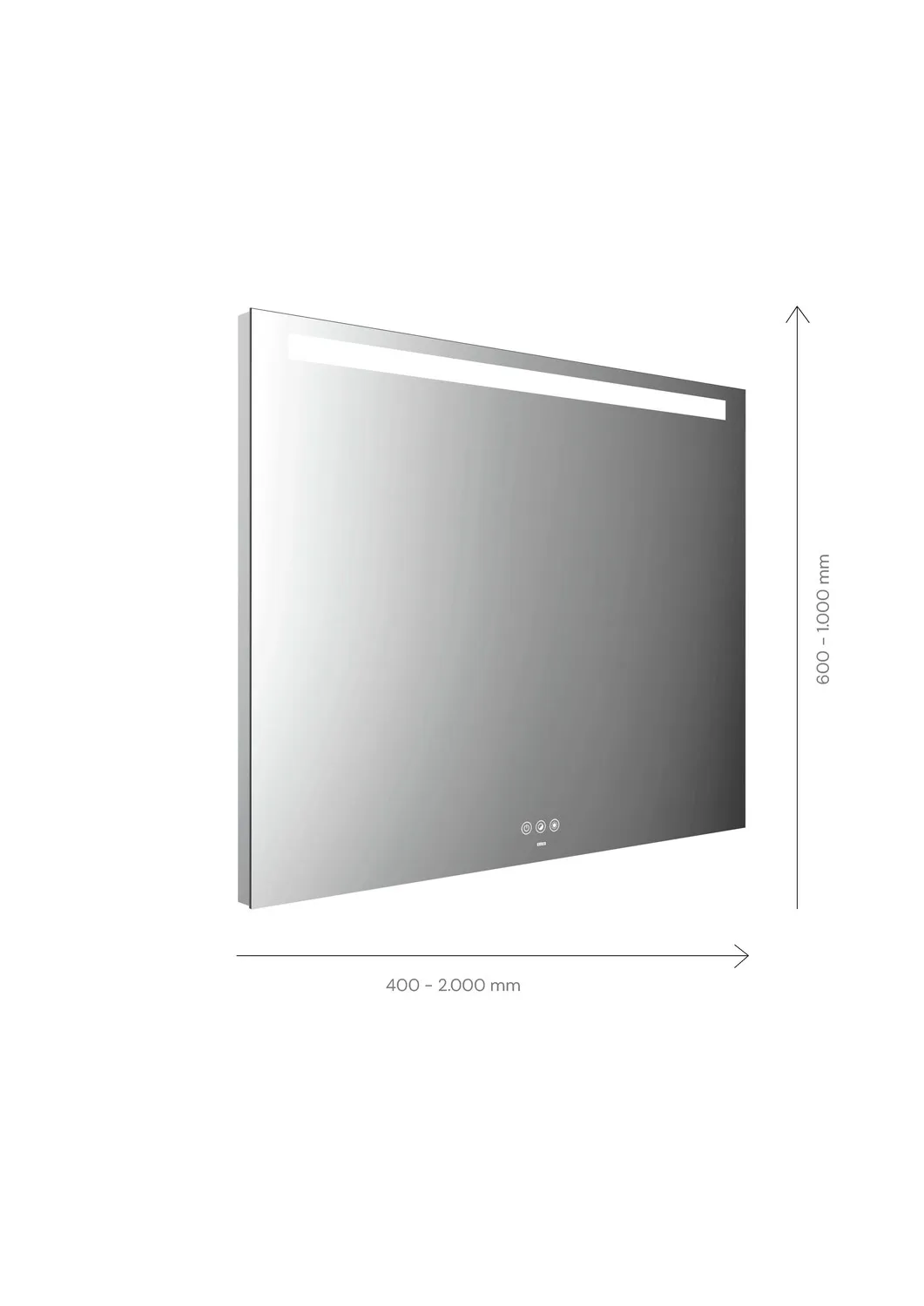 emco Lichtspiegel mit Touch-Bedienfeld „MI 210+“ 120 × 100 cm