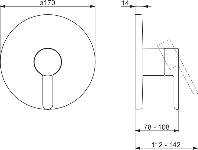 Einhebelmischer Fertigmontageset für Brausebatterie DESIGNO Style 8110 Rosette rund Chrom Einhebelmischer Fertigmontageset für Brausebatterie DESIGNO Style 8110 Rosette rund Chrom