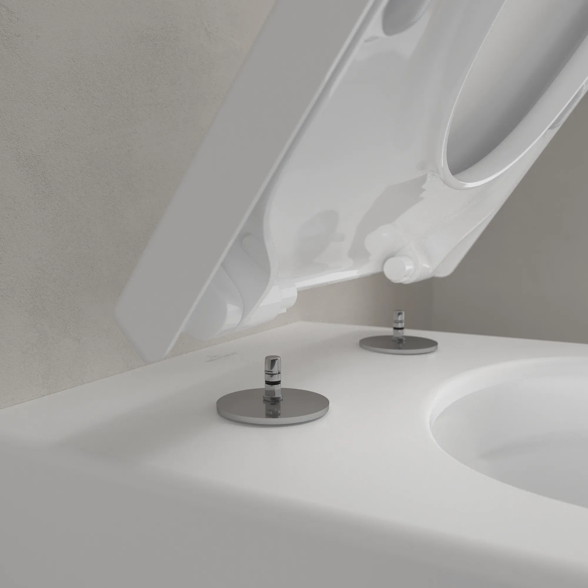 Wand-Tiefspül-WC „Subway 3.0“ 37 × 36 × 56 × 56 cm in Stone White, ohne Spülrand, Abgang waagerecht Wand-Tiefspül-WC „Subway 3.0“ 37 × 36 × 56 × 56 cm in Stone White, ohne Spülrand, Abgang waagerecht