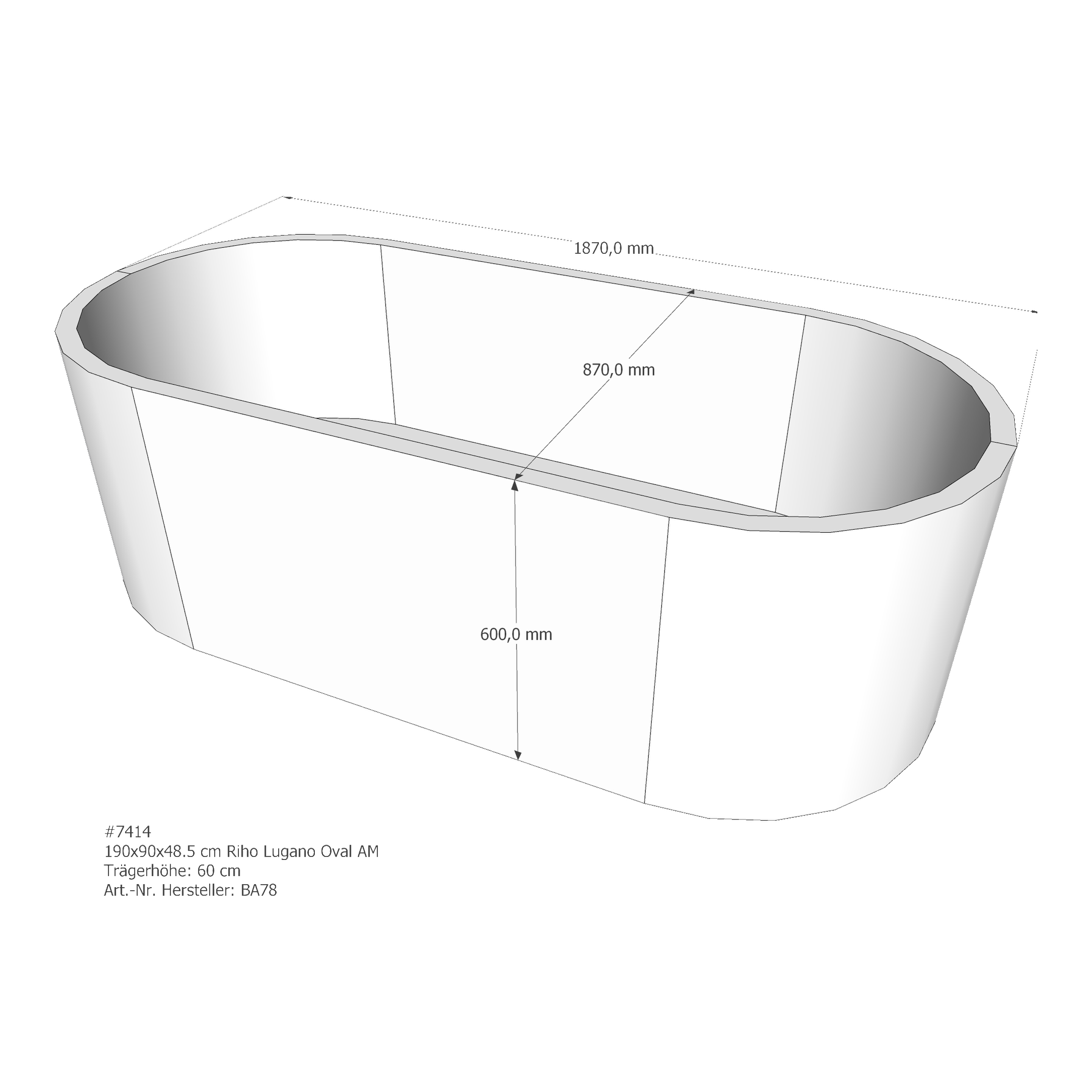 Badewannenträger für Riho 190 × 90 × 48,5 cm Badewannenträger für Riho 190 × 90 × 48,5 cm