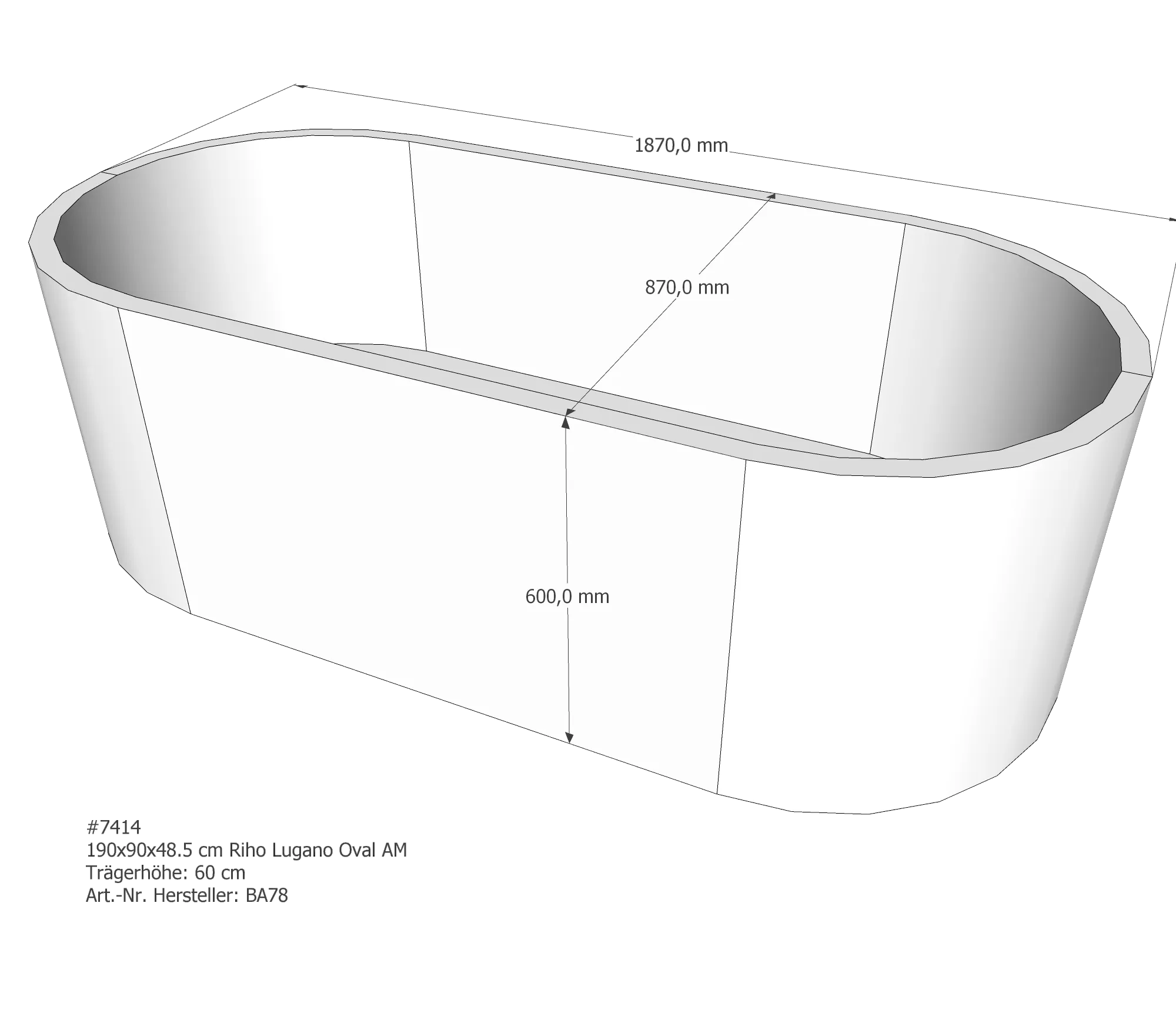 Badewannenträger für Riho 190 × 90 × 48,5 cm Badewannenträger für Riho 190 × 90 × 48,5 cm