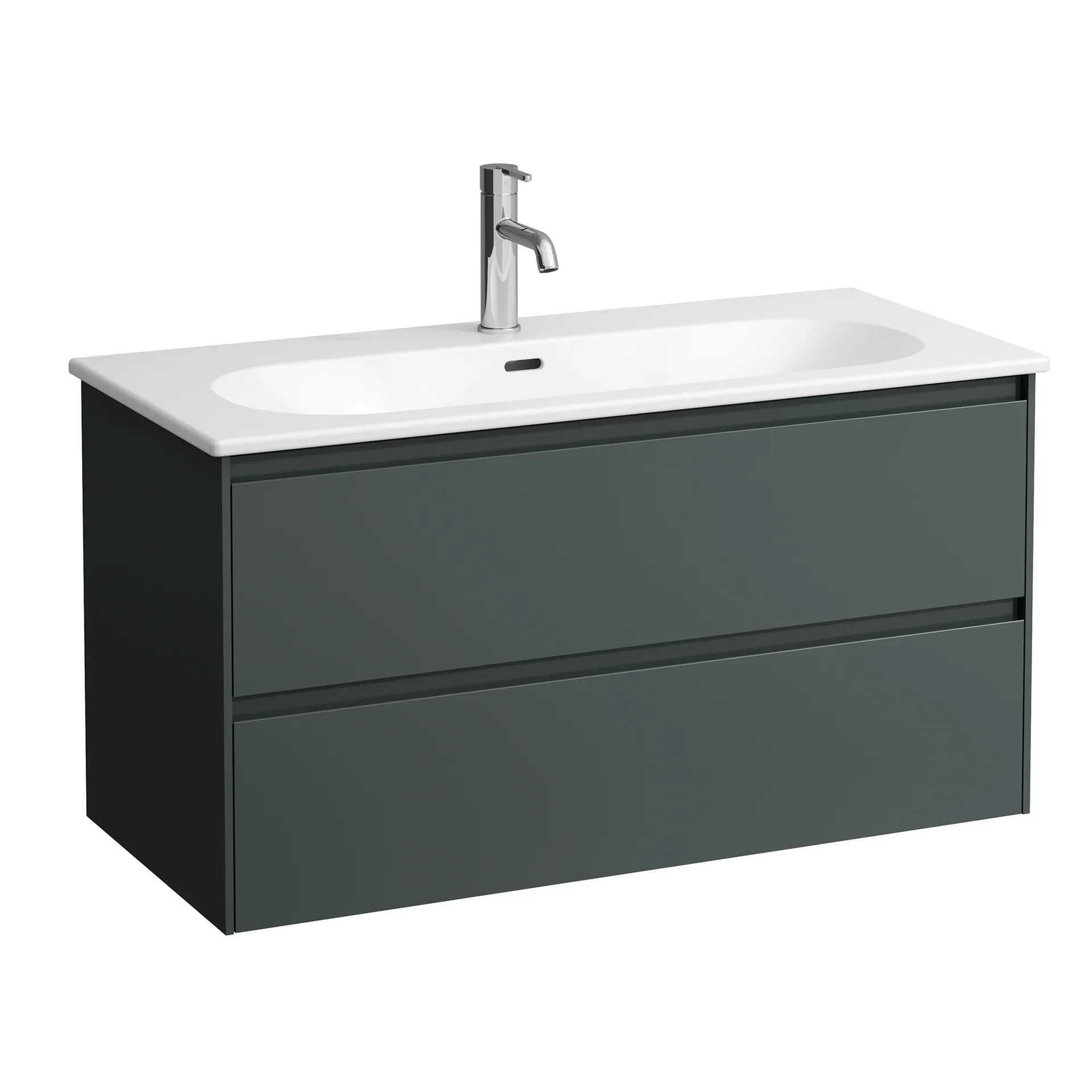 Waschtisch + Waschtischunterbau LUA SET LANI 455x1000x527 1 Hahnloch mit Überlauf mit 2 Schubladen integrierter Griffleiste Vollauszug und Soft-Close weiß/weiß matt Waschtisch + Waschtischunterbau LUA SET LANI 455x1000x527 1 Hahnloch mit Überlauf mit 2 Schubladen integrierter Griffleiste Vollauszug und Soft-Close weiß/weiß matt