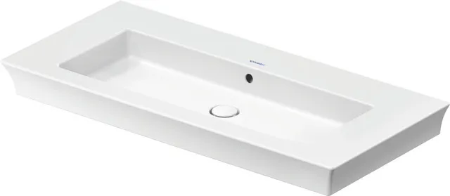 Duravit Waschtisch White Tulip, weiß Hochglanz, 1055 mm, wandhängend mit Hahnlochbank und Überlauf Duravit Waschtisch White Tulip, weiß Hochglanz, 1055 mm, wandhängend mit Hahnlochbank und Überlauf