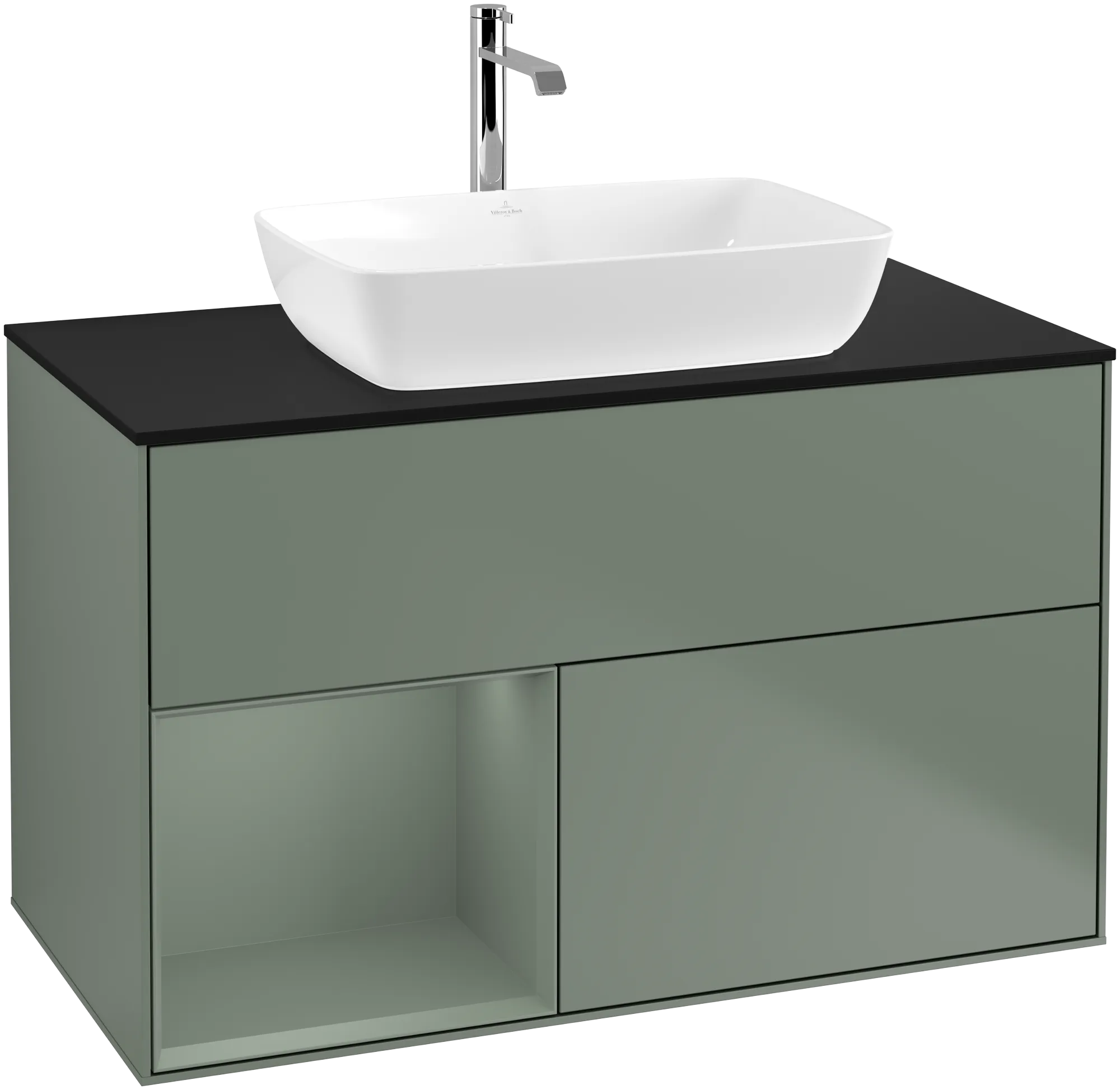 Villeroy & Boch Finion Waschbeckenunterschrank G77 1000x603x501mm Olive Matt Glass Black Matt