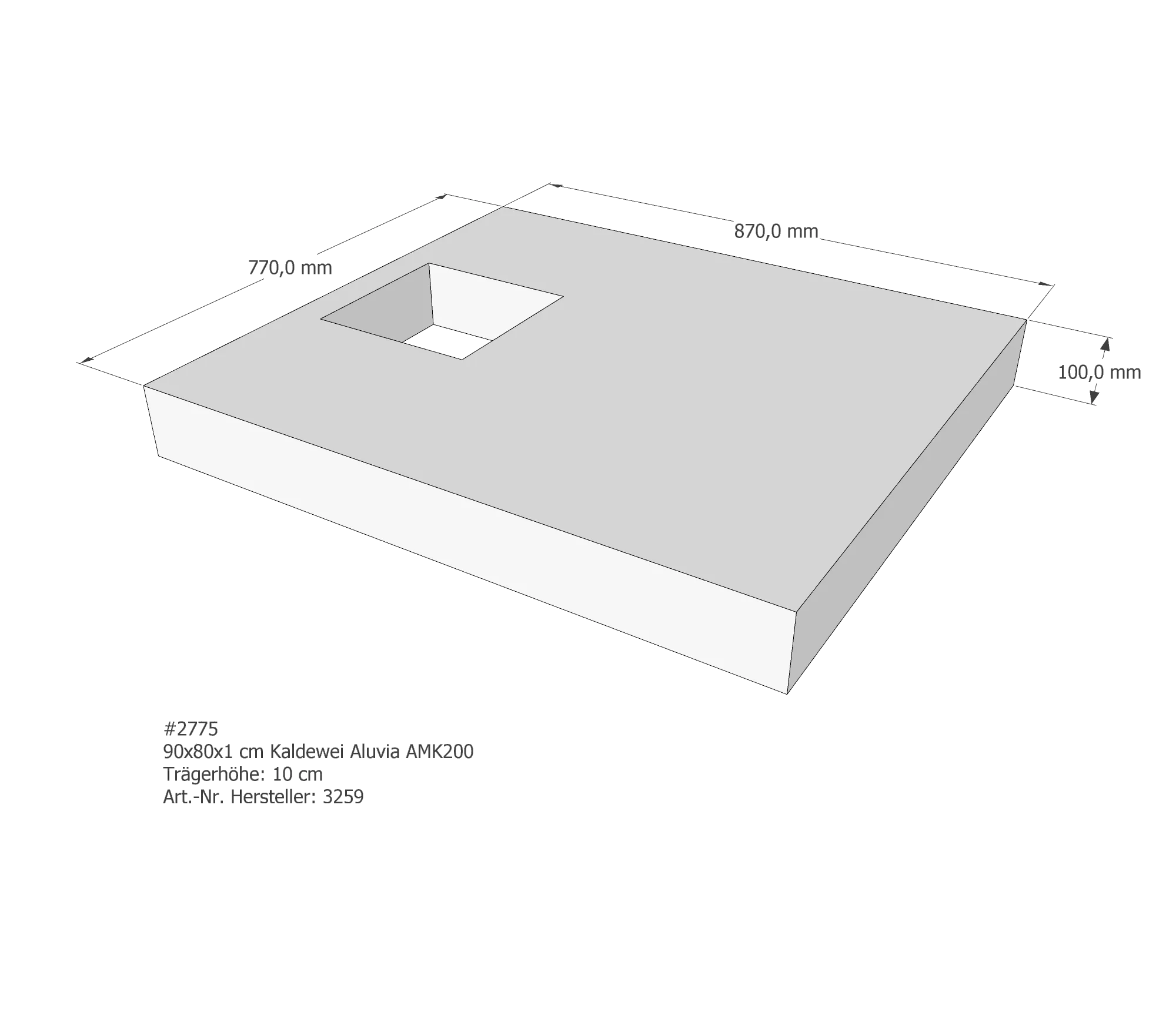 Duschwannenträger passend für Kaldewei 90 × 80 cm Duschwannenträger passend für Kaldewei 90 × 80 cm