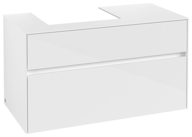Villeroy & Boch Waschtischunterschrank „Collaro“ für Schrankwaschtisch 100 × 54,8 × 50 cm 2 Auszüge / Schubladen, Waschbecken links 