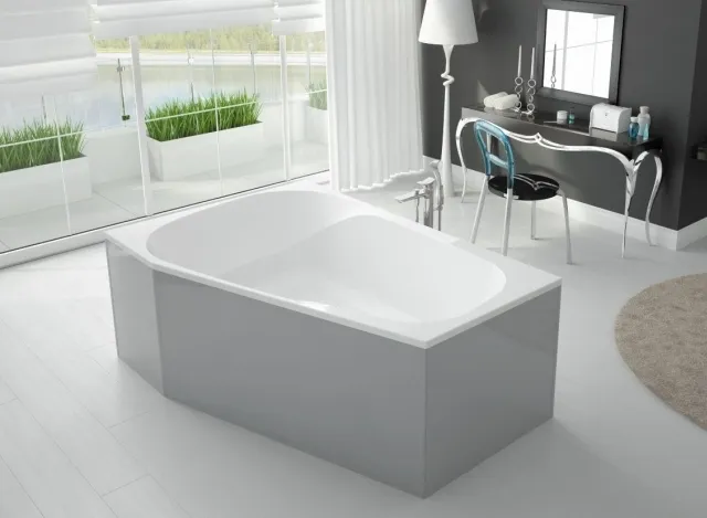 Hoesch Badewanne „Spectra“ trapez 180 × 120 cm, links