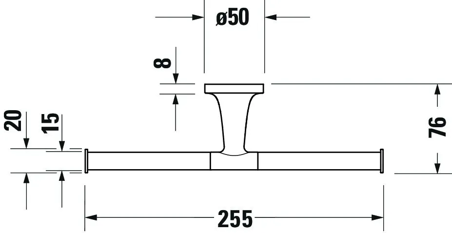 Duravit Doppel-Toilettenpapierhalter „Starck T“ 25,5 × 7,6 × 5 cm in Befestigung sichtbar Duravit Doppel-Toilettenpapierhalter „Starck T“ 25,5 × 7,6 × 5 cm in Befestigung sichtbar