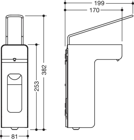 HEWI Seifenspender „System 900“ 19,9 × 8,1 × 34,2 cm HEWI Seifenspender „System 900“ 19,9 × 8,1 × 34,2 cm