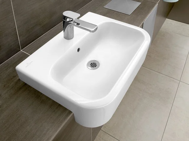 Villeroy & Boch Vorbauwaschbecken Architectura, 550x430x170mm, weiß Alpin, glänzend, mit Überlauf, für 3-Loch-Armatur