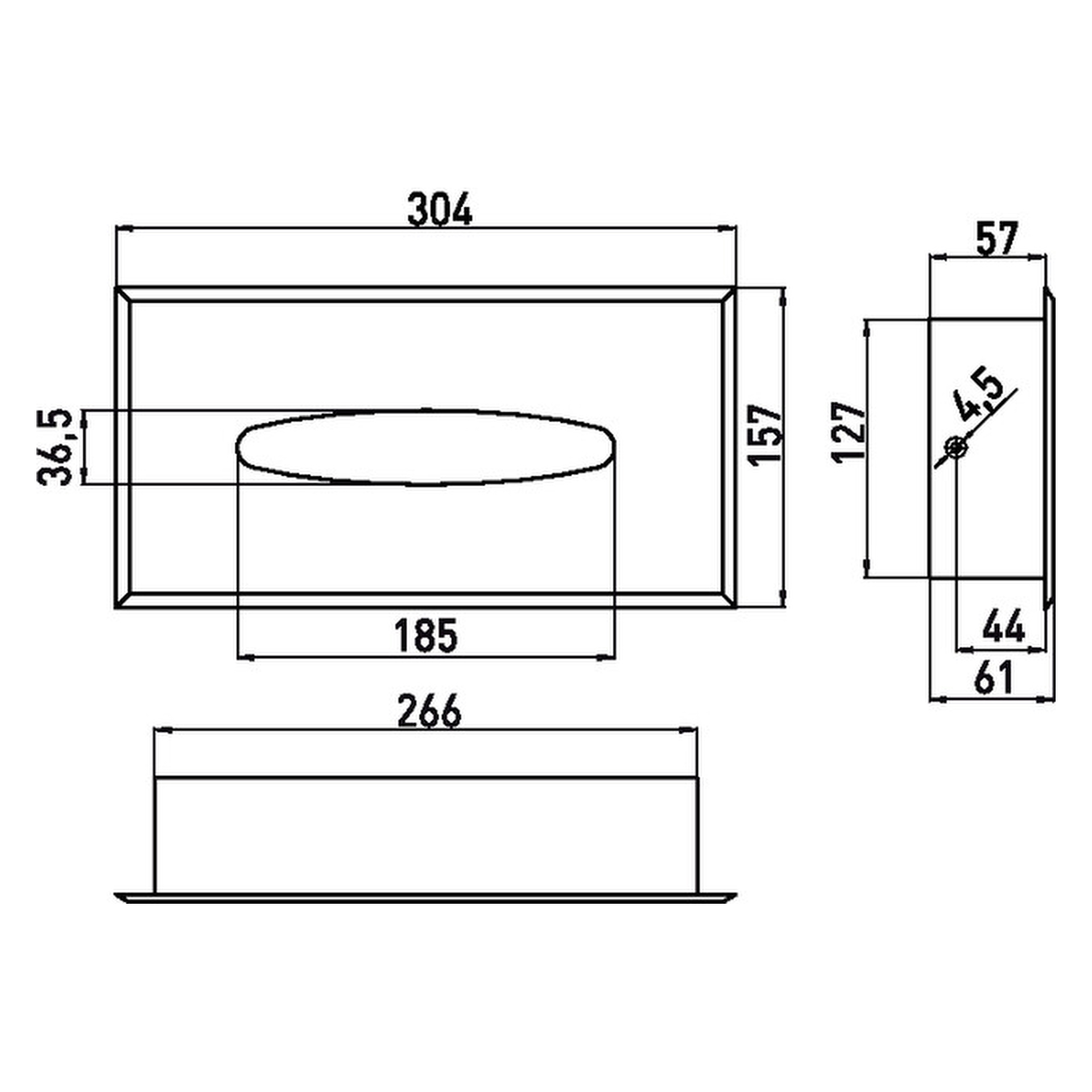 emco Papierhalter „system 2“ 30,4 × 6 × 15,7 cm in edelstahl, Befestigung verdeckt