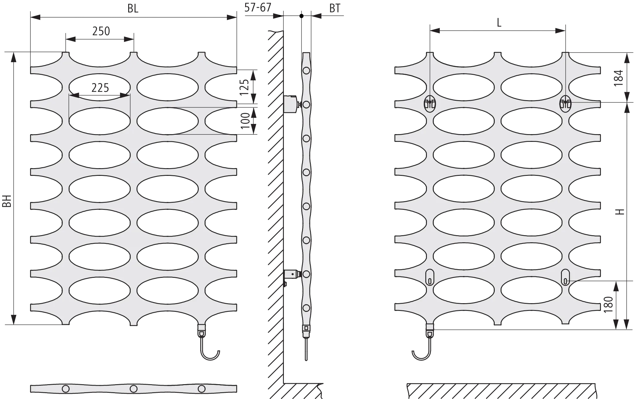 Kermi Design-Elektroheizkörper „Ideos®-E“ 50,8 × 115,1 cm in Weiß