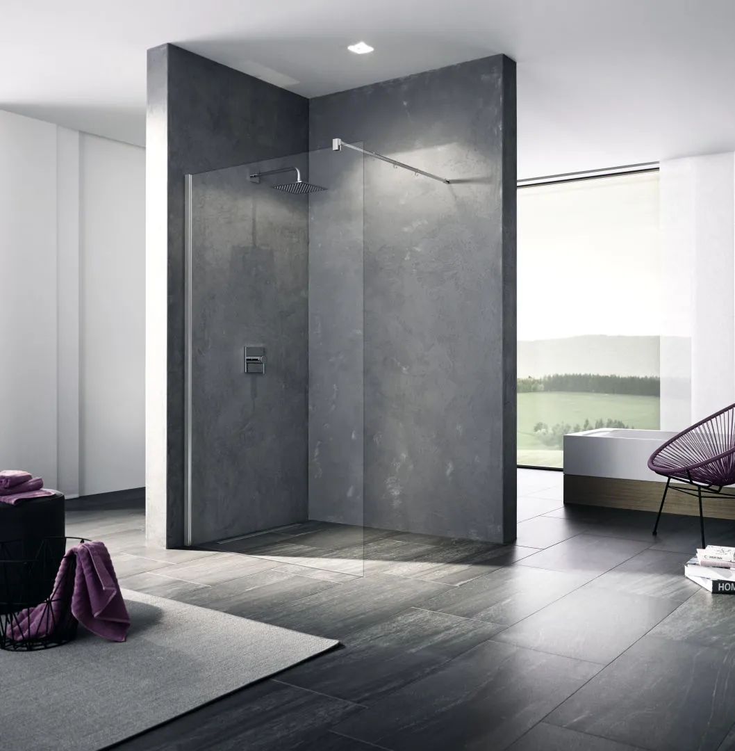 Kermi Duschdesign Walk-In-Duschkabine „WALK-IN XB“ Glas Klar, Profile Silber Mattglanz, BV: 780 - 800 mm WE: 785 - 805 mm H: 2000 mm