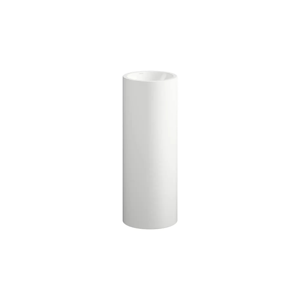 Laufen Waschtisch FORM bodenstehend rund ohne Armaturenloch ohne Überlauf mit Wandanbindung 329 x 367 x 900 mm in weiß