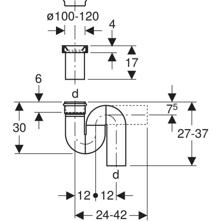 Geruchsverschluss für Hock-WC Abgang vertikal: d=110mm Geruchsverschluss für Hock-WC Abgang vertikal: d=110mm