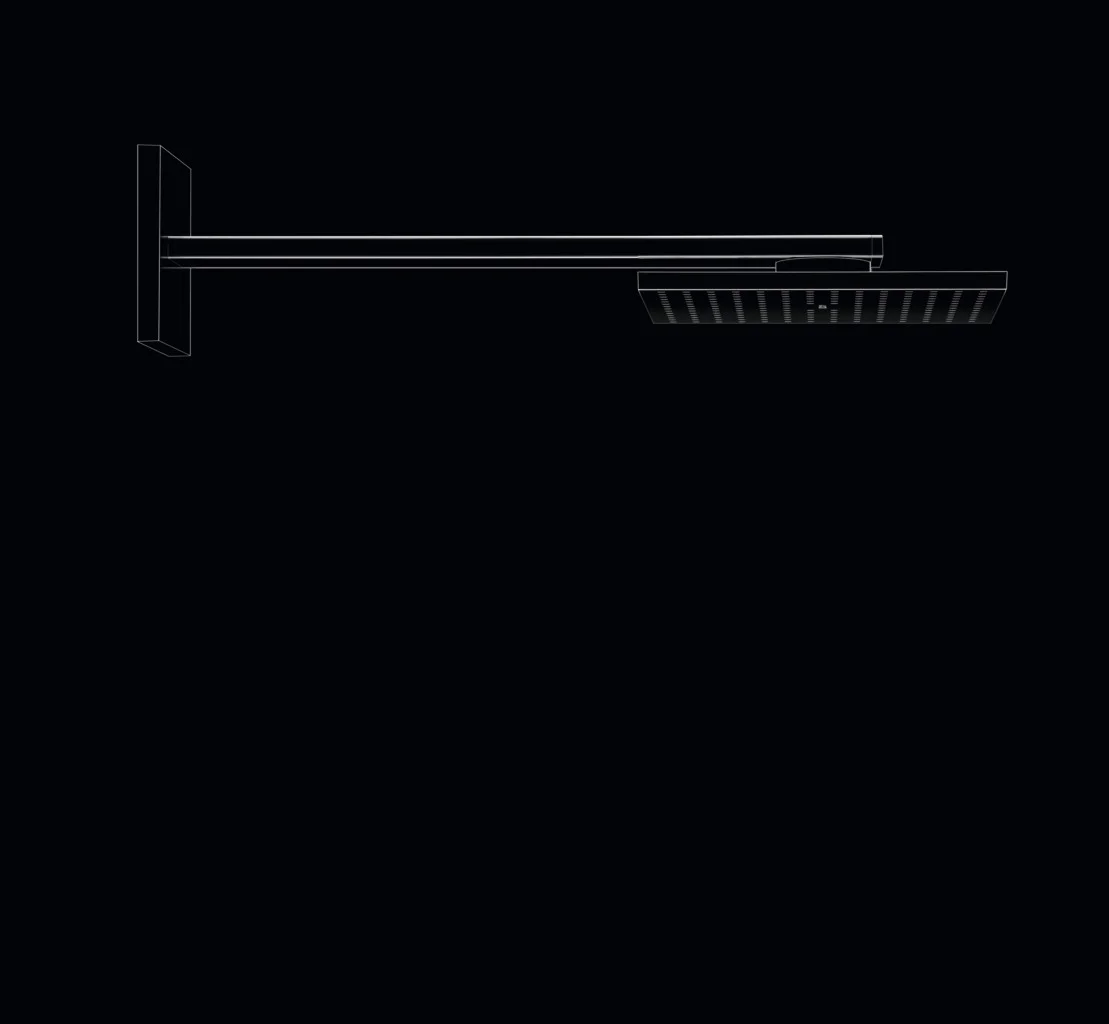 Hansgrohe AXOR ShowerSolutions Kopfbrause 250/250 2jet mit Brausearm, Chrom, 450 mm Arm, PowderRain & Intense PowderRain, DN15 Anschluss
