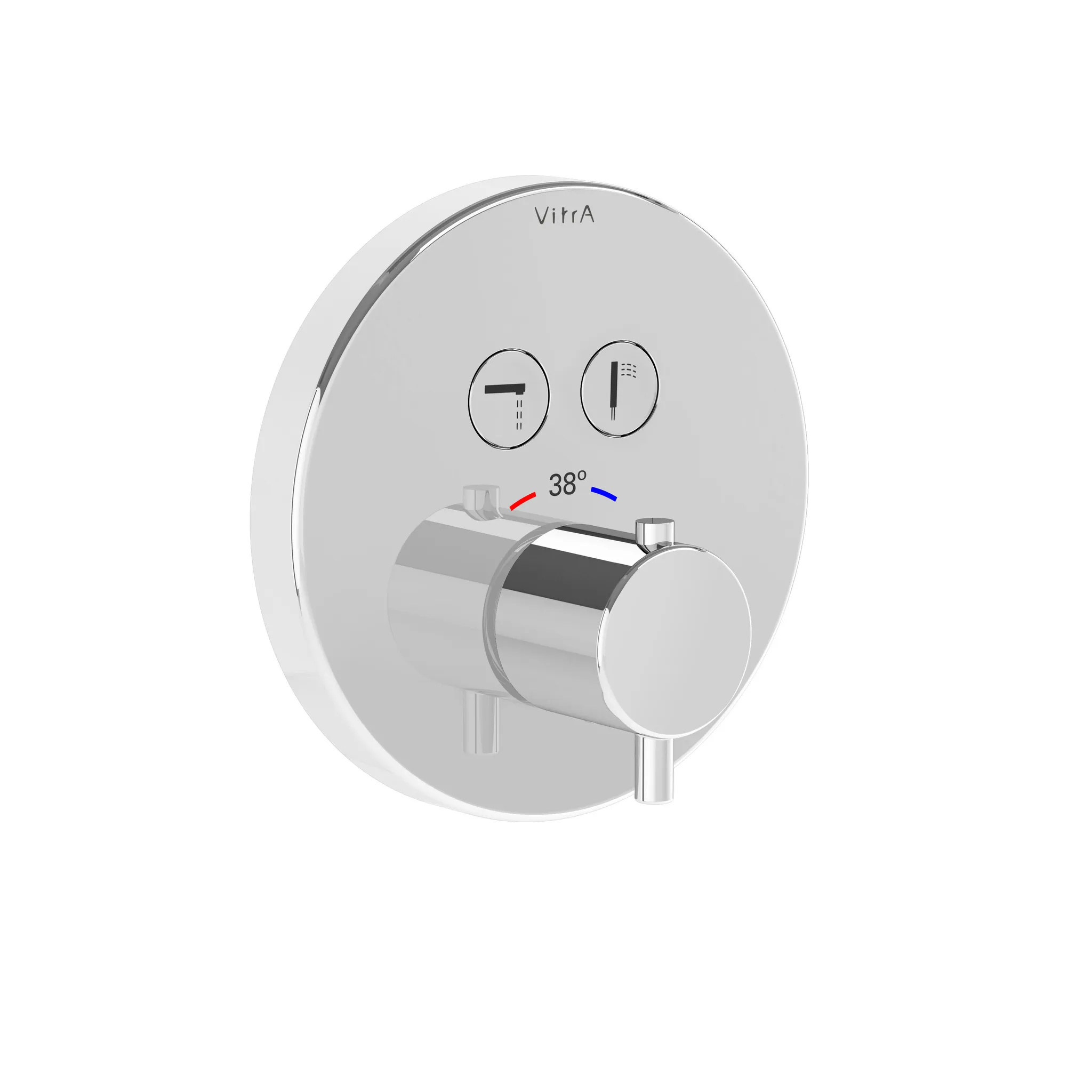 AquaControl Thermostat-Einhebel-Wannenfüll- und Brausearmatur mit Drucktasten-Umstellung V-Box Unterputzmontage Form rund Chrom AquaControl Thermostat-Einhebel-Wannenfüll- und Brausearmatur mit Drucktasten-Umstellung V-Box Unterputzmontage Form rund Chrom